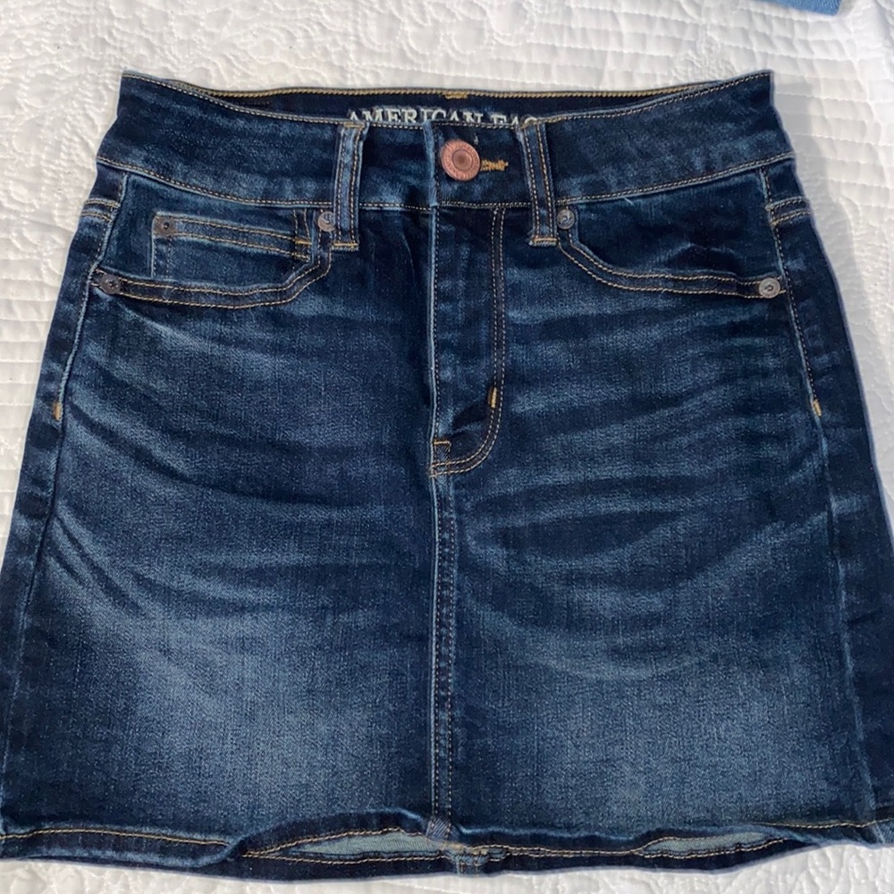 American Eagle Next Level Stretch Mini denim skirt